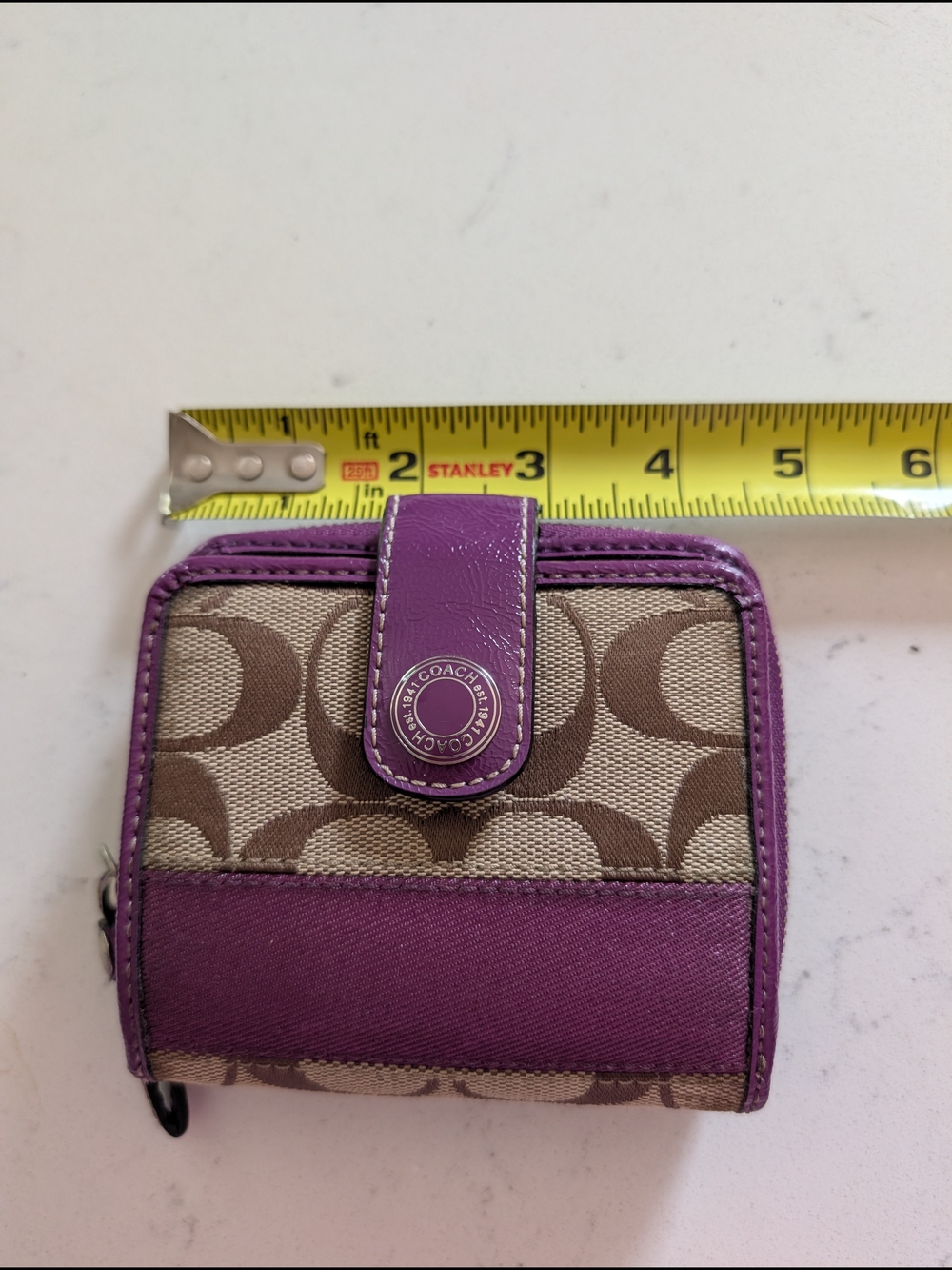 Coach Purple and Brown Bifold Wallet - Picture 5 of 10